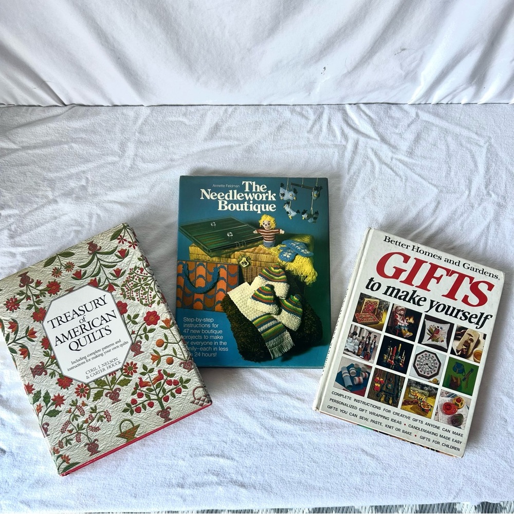 Vintage Crafting Book Trio | Quilting, Needlework, DIY Gifts | 70s & 80s Crafts